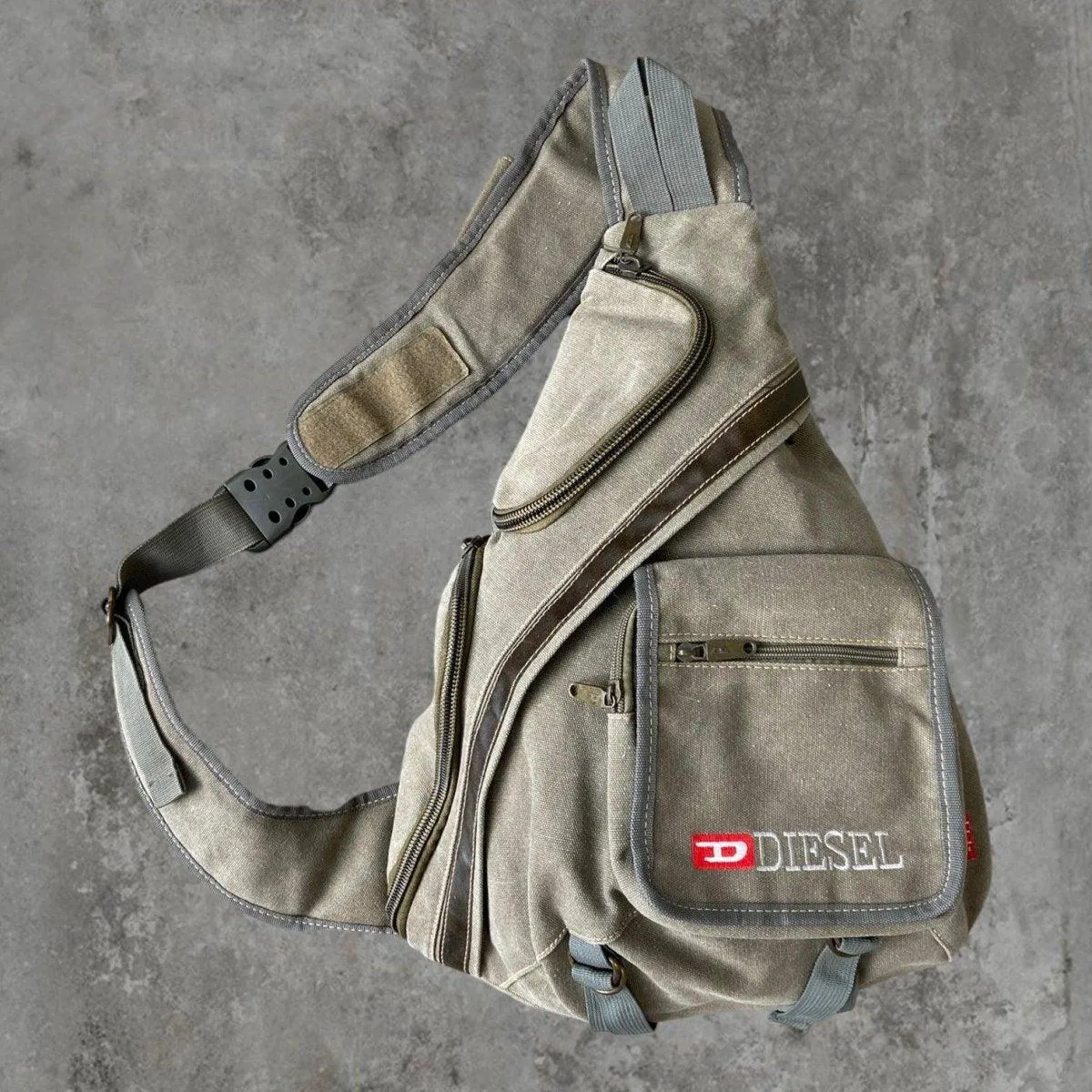 Stylish 2000s Diesel Utility Sling Bag