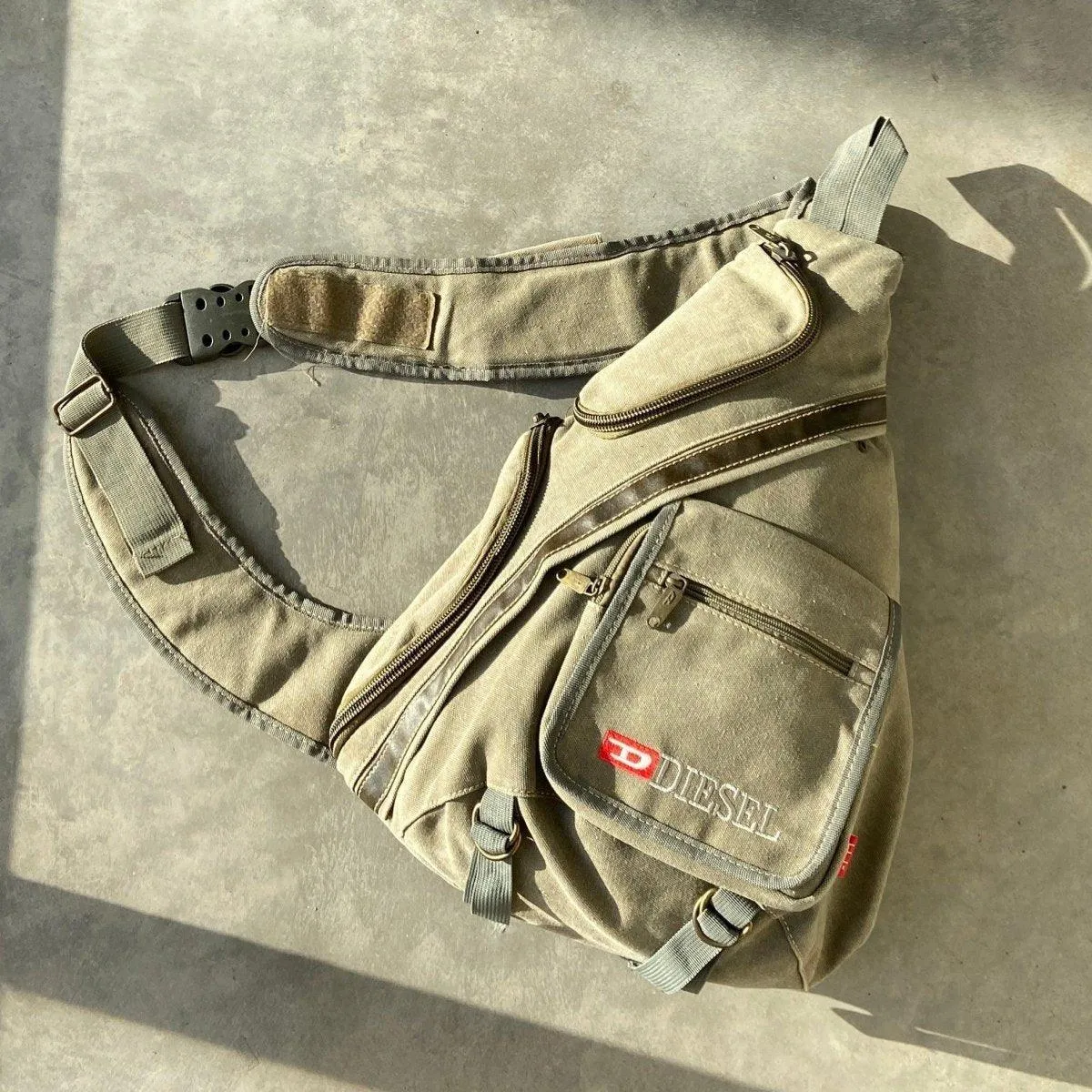 Stylish 2000s Diesel Utility Sling Bag