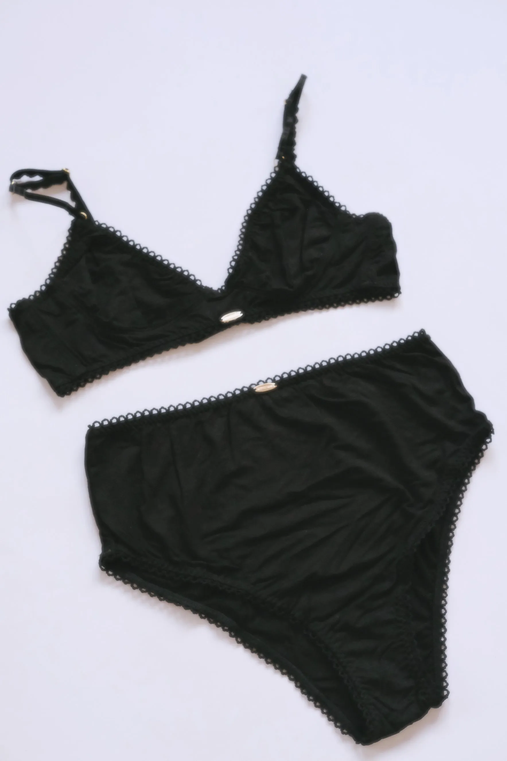 Black Bamboo Cup Bralette
