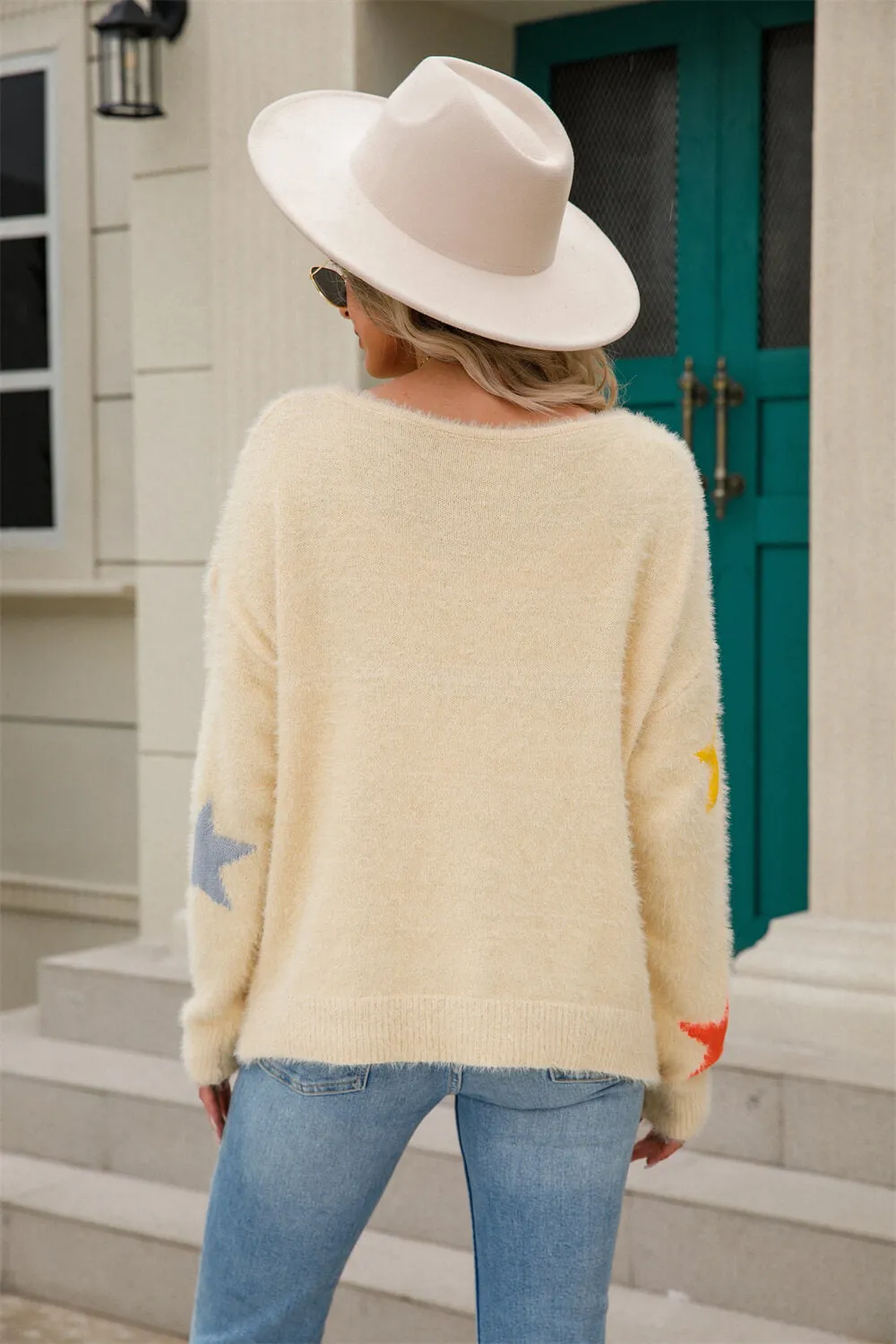 Premium Star Patterned Knitted Sweater - Unisex