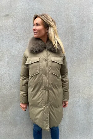 Charlie Down Coat Olive Green