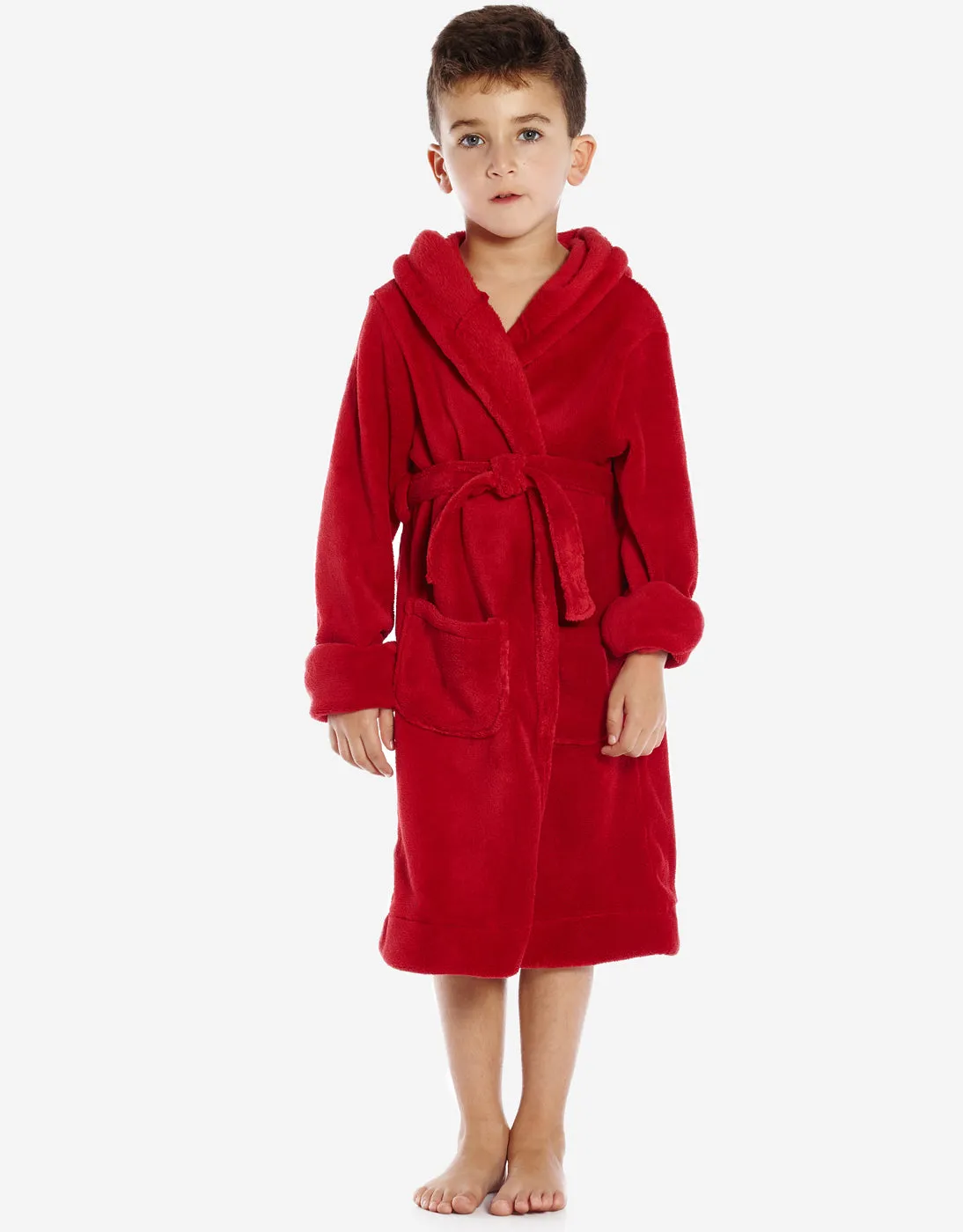Fleece Classic Color Hooded Robes