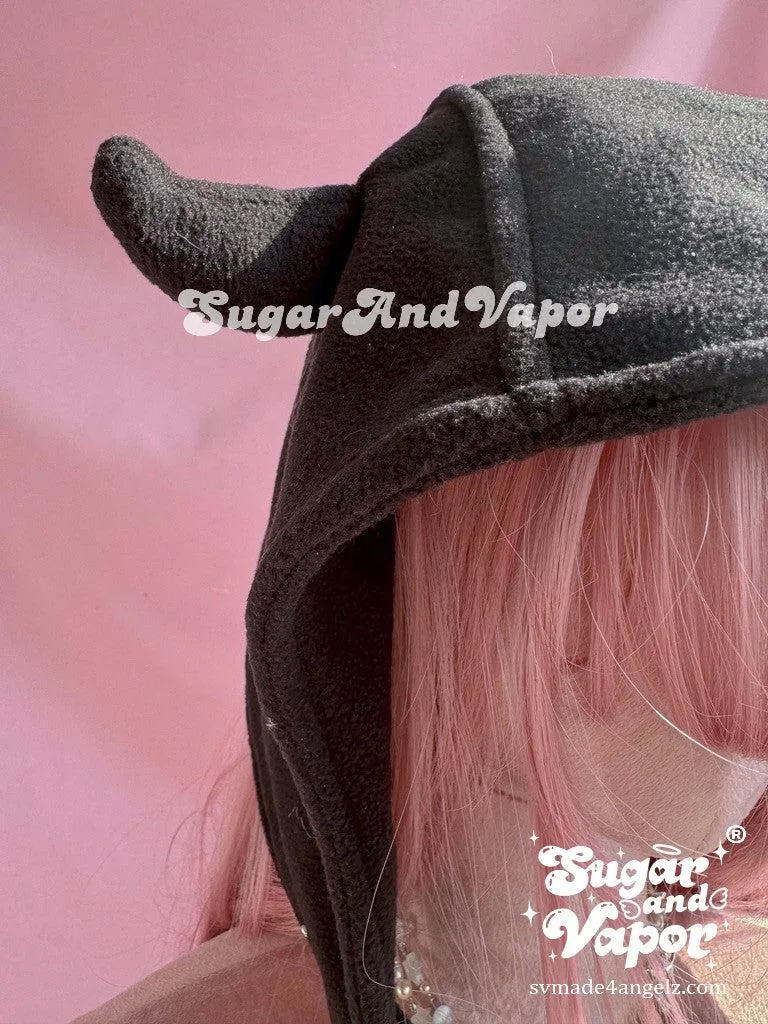 Cute Grunge Devil Horns Warm Fleece Hat