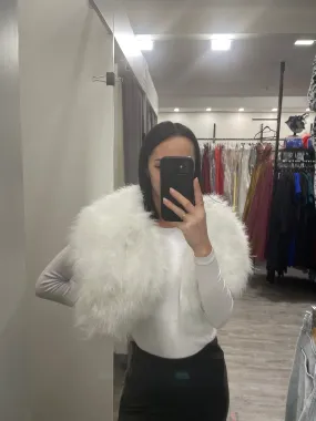 Exquisite Jadore White Fur Cape - Luxury Outerwear