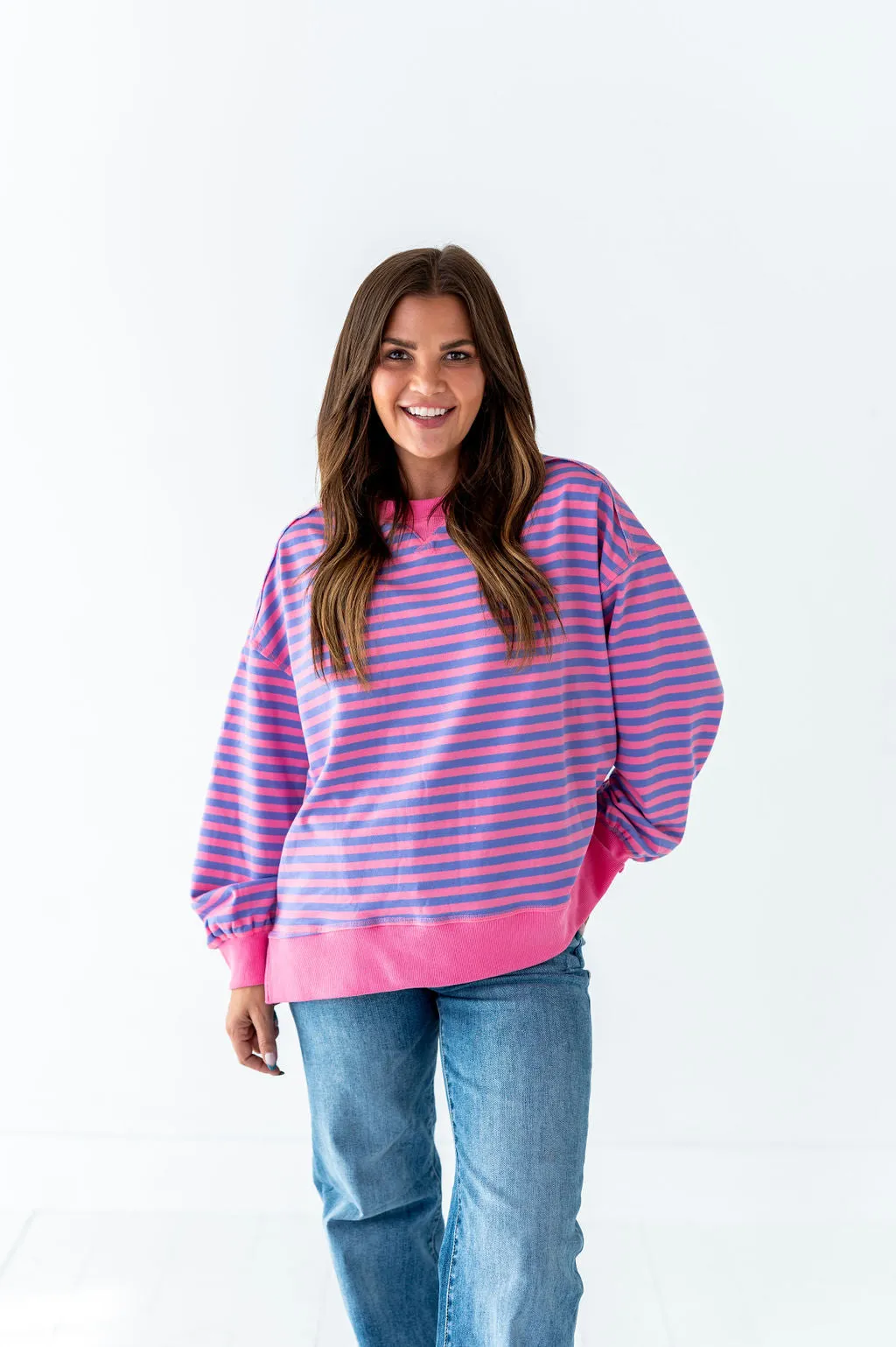 Kris Striped Sweater in Pink