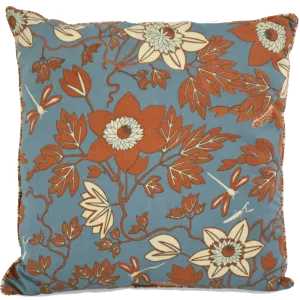Passion Flower Blue Spice Cushion Cover, 45cm