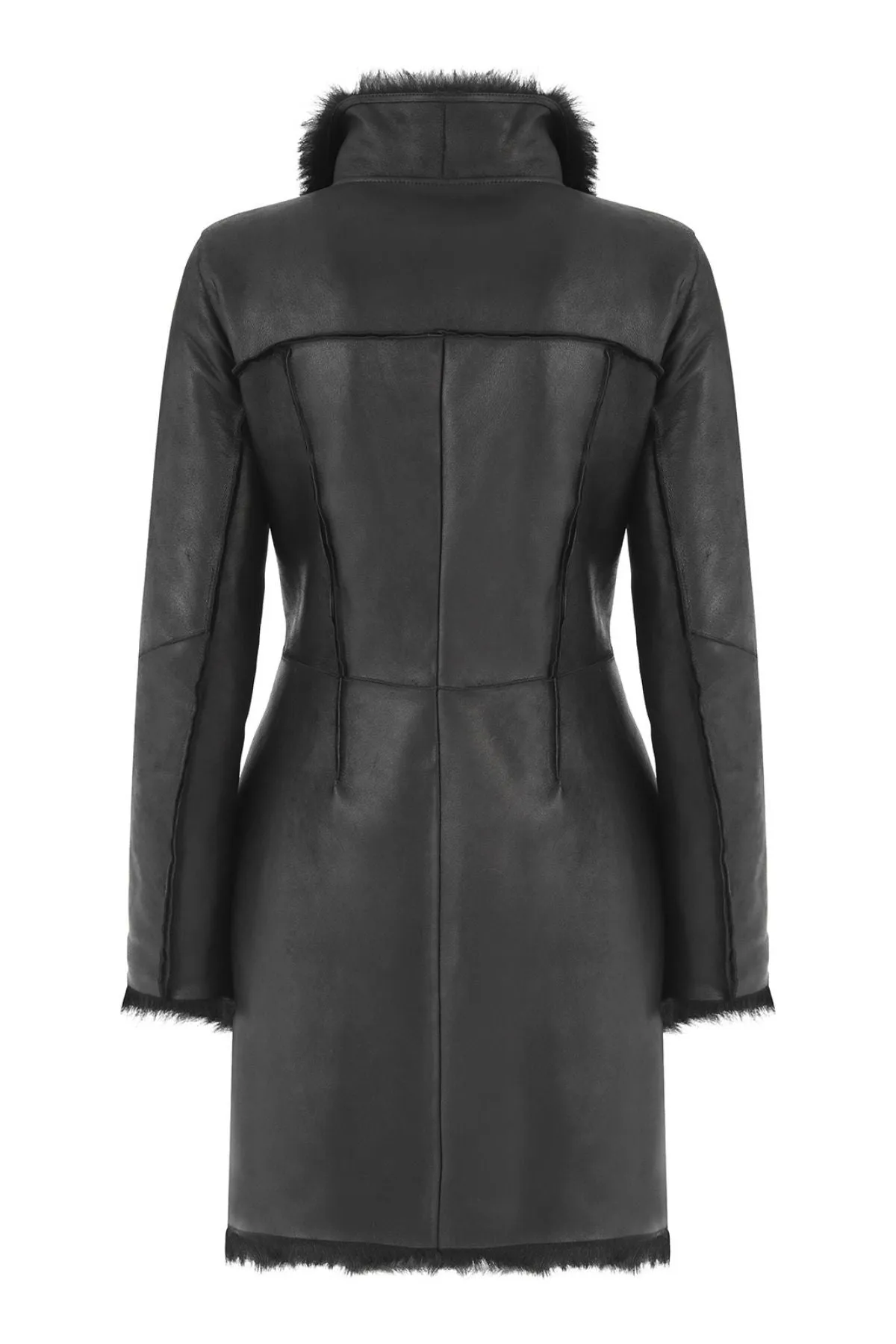 Pearl - Black Shearling Coat