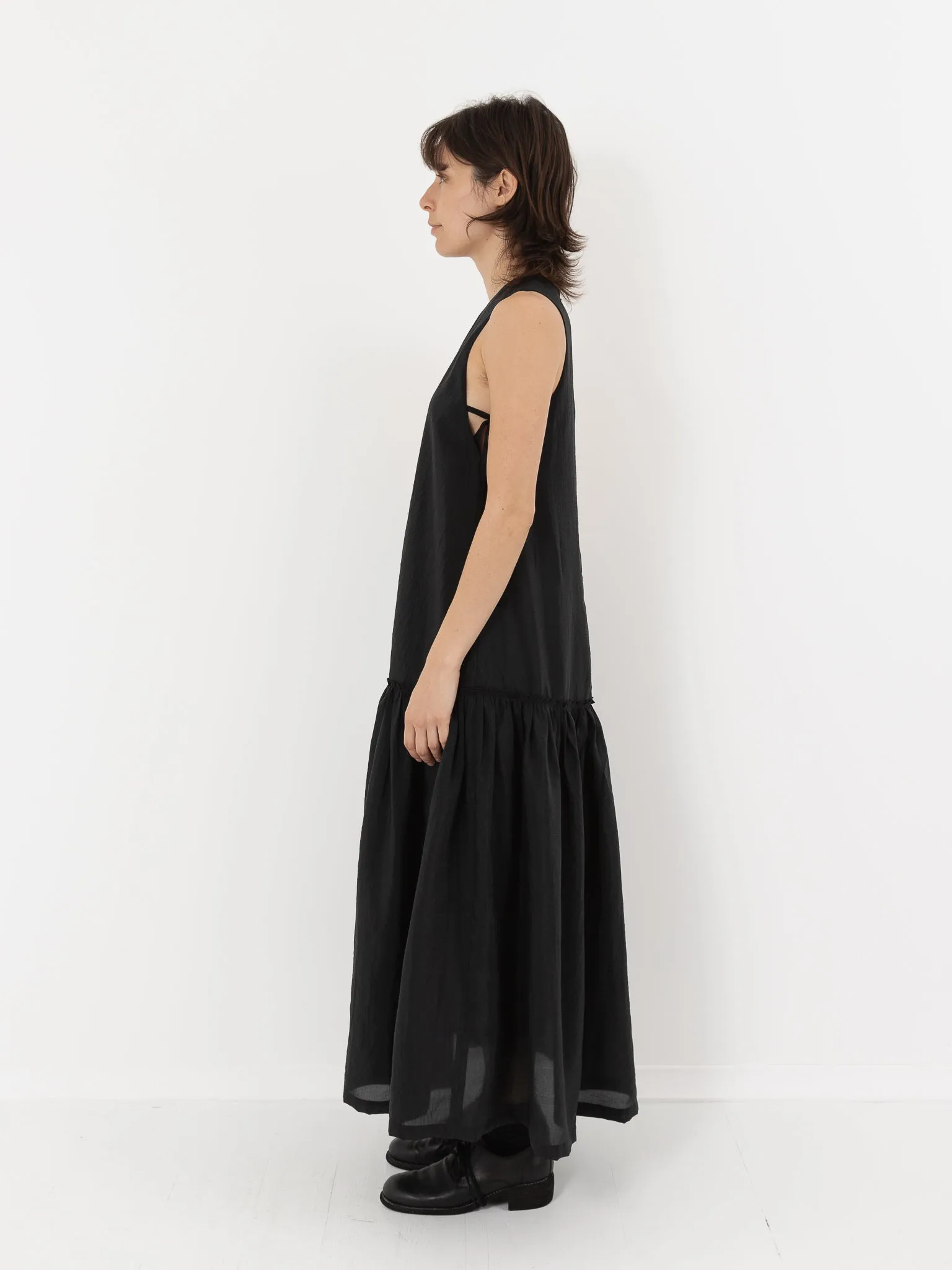 Sara Lanzi Sleeveless Dress with Cape, Black