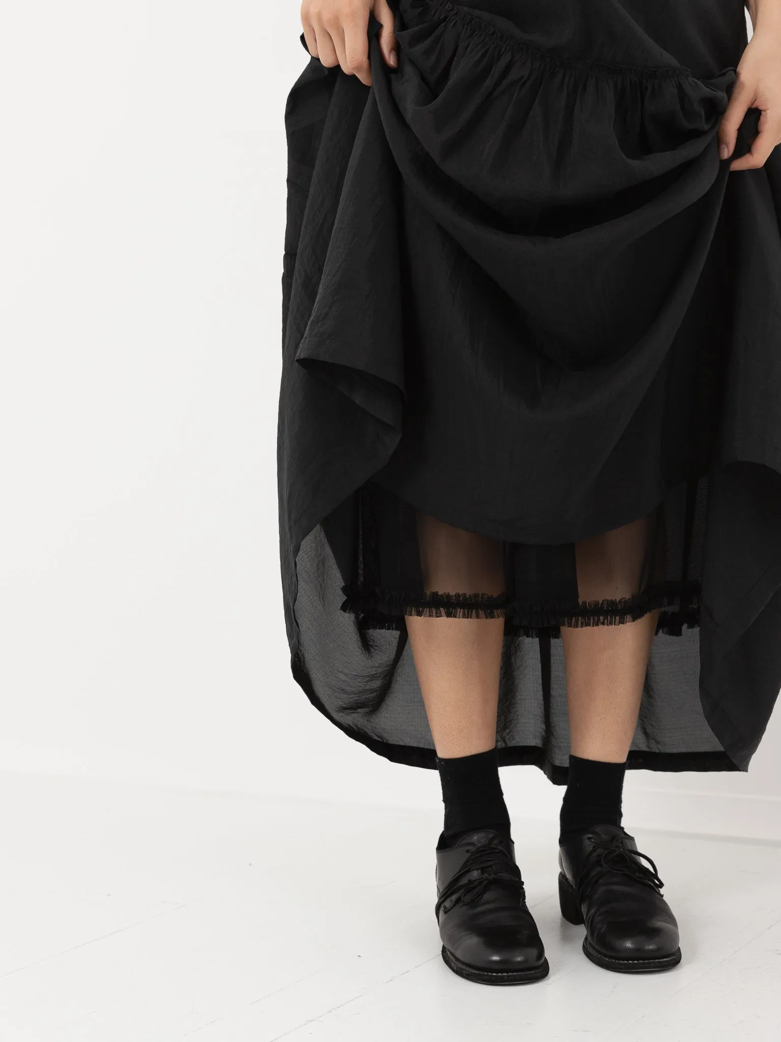 Sara Lanzi Sleeveless Dress with Cape, Black