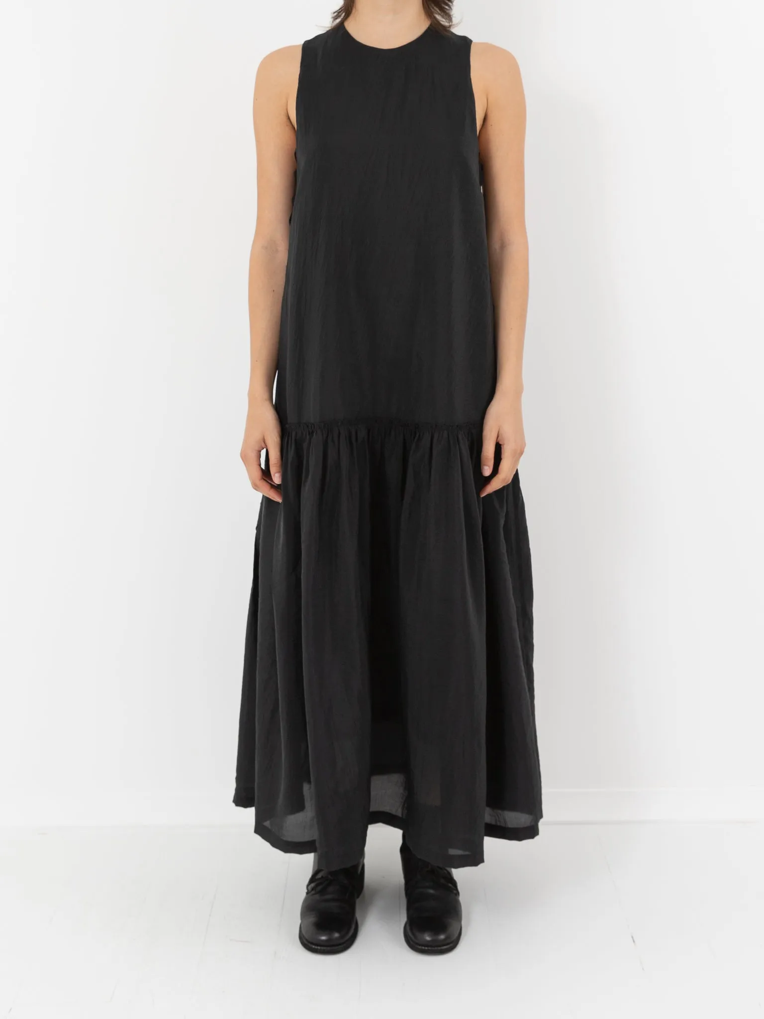 Sara Lanzi Sleeveless Dress with Cape, Black