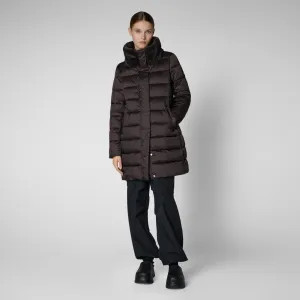 Woman's coat Dalea in brown black